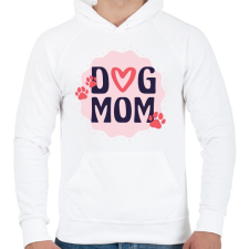 PRINTFASHION Dog mum - Férfi kapucnis pulóver - Fehér férfi pulóver, kardigán