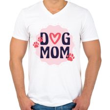PRINTFASHION Dog mum - Férfi V-nyakú póló - Fehér férfi póló