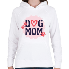 PRINTFASHION Dog mum - Női kapucnis pulóver - Fehér női pulóver, kardigán