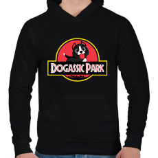 PRINTFASHION Dogassic Park - Férfi kapucnis pulóver - Fekete
