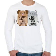 PRINTFASHION Dogs&cats - Férfi hosszú ujjú póló - Fehér férfi póló