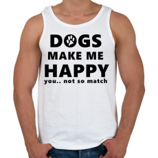 PRINTFASHION DOGS MAKE ME HAPPY1 - Férfi atléta - Fehér