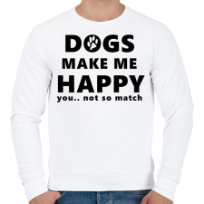 PRINTFASHION DOGS MAKE ME HAPPY1 - Férfi pulóver - Fehér férfi pulóver, kardigán
