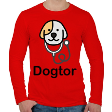 PRINTFASHION DoGtor - Férfi hosszú ujjú póló - Piros