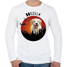 PRINTFASHION Dogzilla - Férfi hosszú ujjú póló - Fehér férfi póló