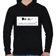 PRINTFASHION Dohog - Férfi kapucnis pulóver - Fekete