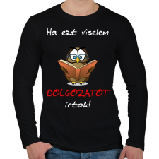 PRINTFASHION dolgozat - Férfi hosszú ujjú póló - Fekete férfi póló