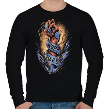 PRINTFASHION Dolgozz keményen - Férfi pulóver - Fekete férfi pulóver, kardigán