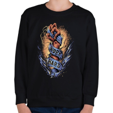 PRINTFASHION Dolgozz keményen - Gyerek pulóver - Fekete gyerek pulóver, kardigán