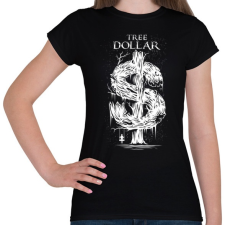PRINTFASHION Dollár fa - fehér - Női póló - Fekete női póló