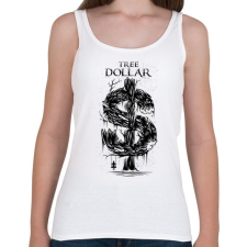 PRINTFASHION Dollár fa - fekete - Női atléta - Fehér női trikó