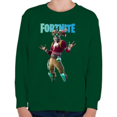 PRINTFASHION Dolph Fortnite - Gyerek pulóver - Sötétzöld