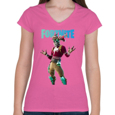 PRINTFASHION Dolph Fortnite - Női V-nyakú póló - Rózsaszín női póló