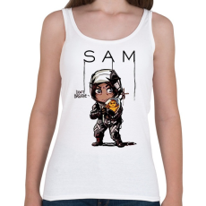 PRINTFASHION Don't breathe! Sam - Női atléta - Fehér