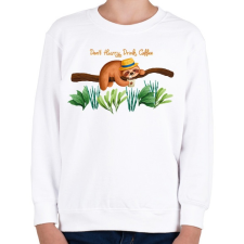 PRINTFASHION Don't hurry Drink coffee - Gyerek pulóver - Fehér gyerek pulóver, kardigán