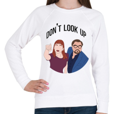 PRINTFASHION Don't look up - Női pulóver - Fehér női pulóver, kardigán