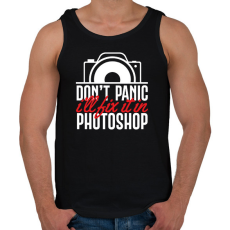 PRINTFASHION Don't panci, I'll fix it in Ps (white) - Férfi atléta - Fekete