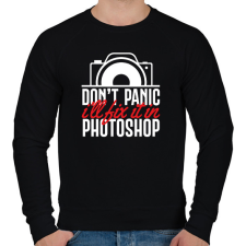 PRINTFASHION Don't panci, I'll fix it in Ps (white) - Férfi pulóver - Fekete férfi pulóver, kardigán