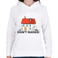 PRINTFASHION Don't smoke - Női kapucnis pulóver - Fehér