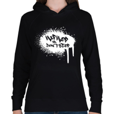PRINTFASHION Don't stop - Női kapucnis pulóver - Fekete