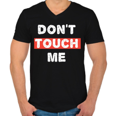 PRINTFASHION Don't Touch Me - Férfi V-nyakú póló - Fekete