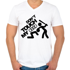 PRINTFASHION Don't Touch My Audi Black - Férfi V-nyakú póló - Fehér