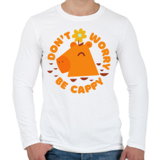 PRINTFASHION Don't worry be Cappy! - Férfi hosszú ujjú póló - Fehér