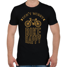 PRINTFASHION Don't worry - Bike happy - Férfi póló - Fekete férfi póló