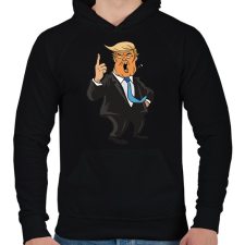 PRINTFASHION Donald Trump - Férfi kapucnis pulóver - Fekete férfi pulóver, kardigán