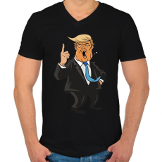 PRINTFASHION Donald Trump - Férfi V-nyakú póló - Fekete