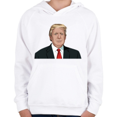PRINTFASHION Donald Trump - Gyerek kapucnis pulóver - Fehér