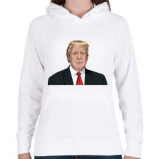 PRINTFASHION Donald Trump - Női kapucnis pulóver - Fehér női pulóver, kardigán