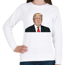 PRINTFASHION Donald Trump - Női pulóver - Fehér női pulóver, kardigán