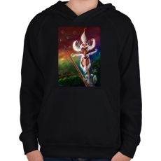 PRINTFASHION DonQuijote - Gyerek kapucnis pulóver - Fekete