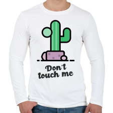 PRINTFASHION DONT TOUCH ME - Férfi hosszú ujjú póló - Fehér férfi póló
