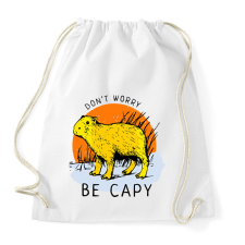 PRINTFASHION Dont worry be capy - Sportzsák, Tornazsák - Fehér tornazsák