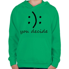 PRINTFASHION Döntés - Gyerek kapucnis pulóver - Zöld gyerek pulóver, kardigán