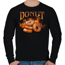PRINTFASHION Donut - Férfi pulóver - Fekete férfi pulóver, kardigán