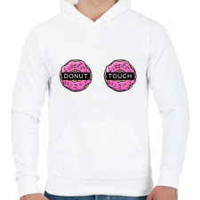 PRINTFASHION Donut Touch - Férfi kapucnis pulóver - Fehér férfi pulóver, kardigán