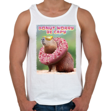 PRINTFASHION Donut worry be Capy - Férfi atléta - Fehér atléta, trikó
