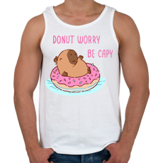 PRINTFASHION Donut worry be capy (rózsaszín) - Férfi atléta - Fehér