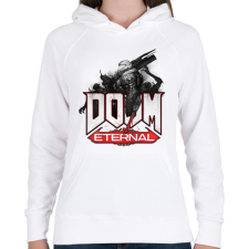 PRINTFASHION DOOM Eternal - Női kapucnis pulóver - Fehér női pulóver, kardigán