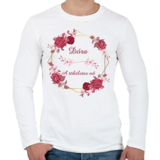PRINTFASHION Dóra - Férfi hosszú ujjú póló - Fehér férfi póló