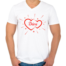 PRINTFASHION Dóra - Férfi V-nyakú póló - Fehér férfi póló