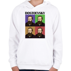 PRINTFASHION Dostoevsky  - Gyerek kapucnis pulóver - Fehér