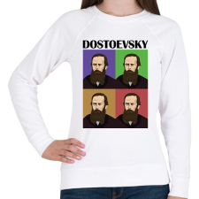 PRINTFASHION Dostoevsky  - Női pulóver - Fehér női pulóver, kardigán