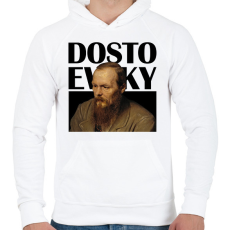 PRINTFASHION Dostoevsky - Önarckép - Férfi kapucnis pulóver - Fehér
