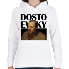 PRINTFASHION Dostoevsky - Önarckép - Női kapucnis pulóver - Fehér női pulóver, kardigán