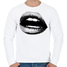 PRINTFASHION Dotted Lips - Férfi pulóver - Fehér