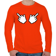 PRINTFASHION Double Fuck - Férfi hosszú ujjú póló - Narancs